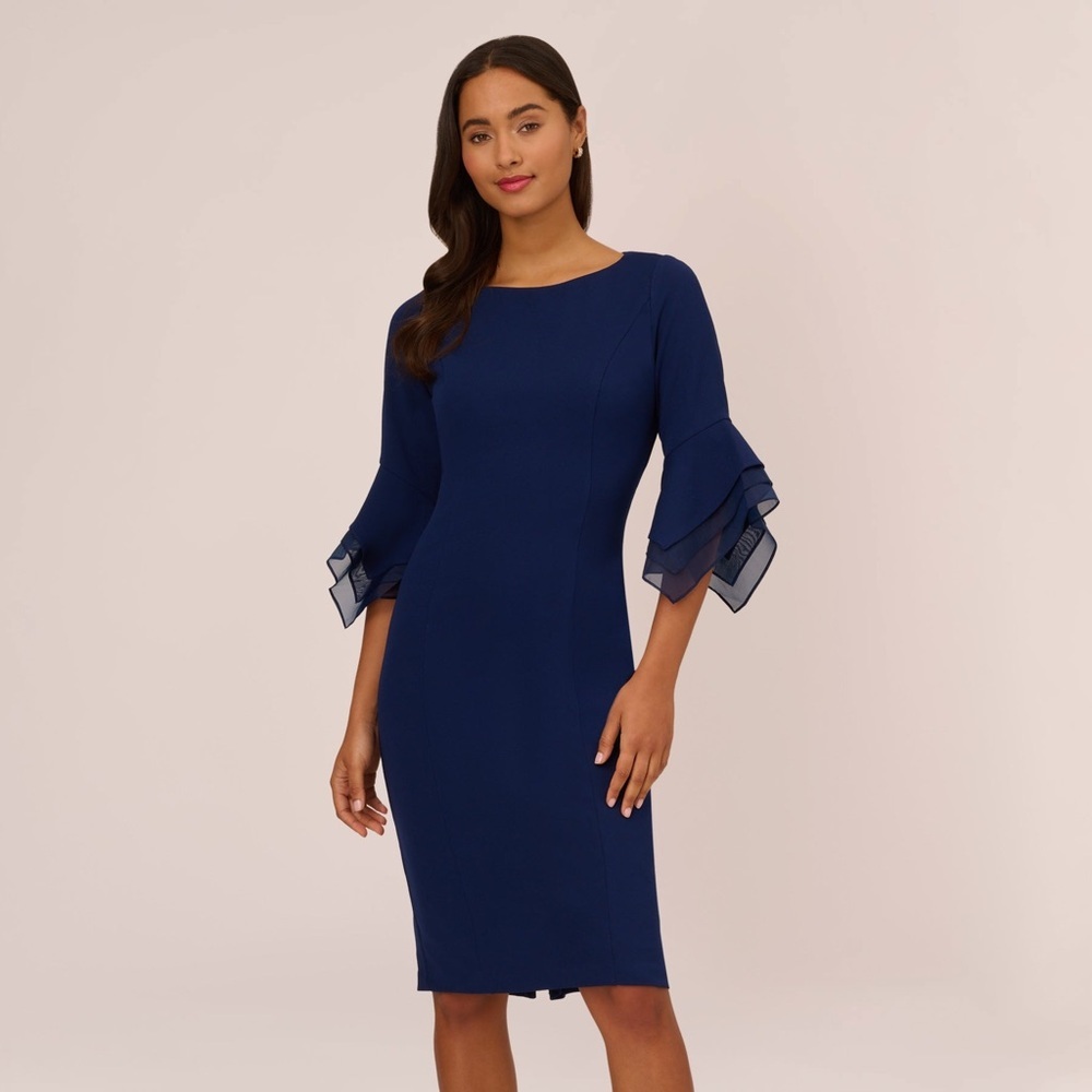 Adriana Papell Knit Crepe Sheath Dress